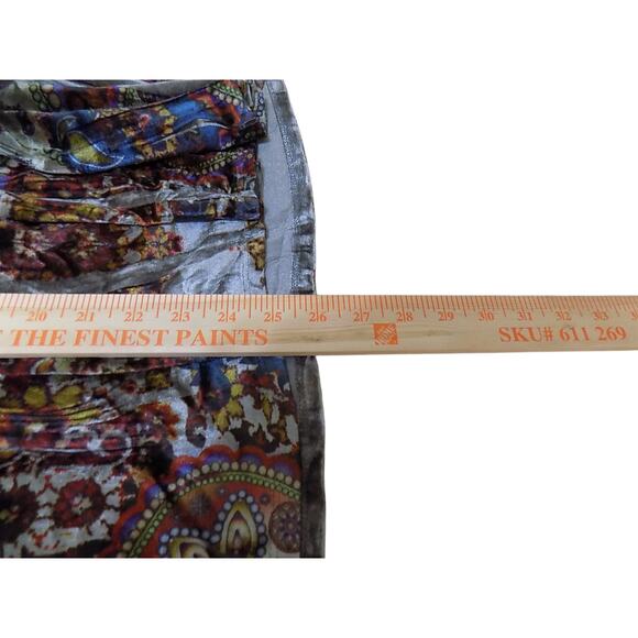 Unity Top Women Medium Petite Multicolor Velvet Boho Colorful Hippie Moody - Picture 3 of 7